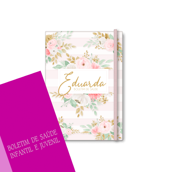 capa do boletim de saúde personalizada - tema floral 2 - Studio Rita Medeiros