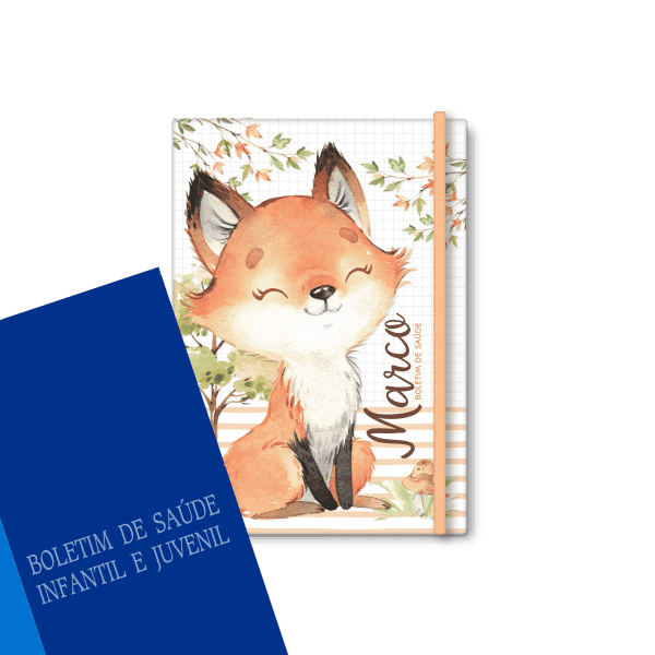 capa do boletim de saúde personalizada - tema Raposa - Studio Rita Medeiros