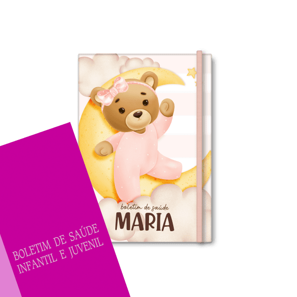 capa do boletim de saúde personalizada - tema ursa - Studio Rita Medeiros