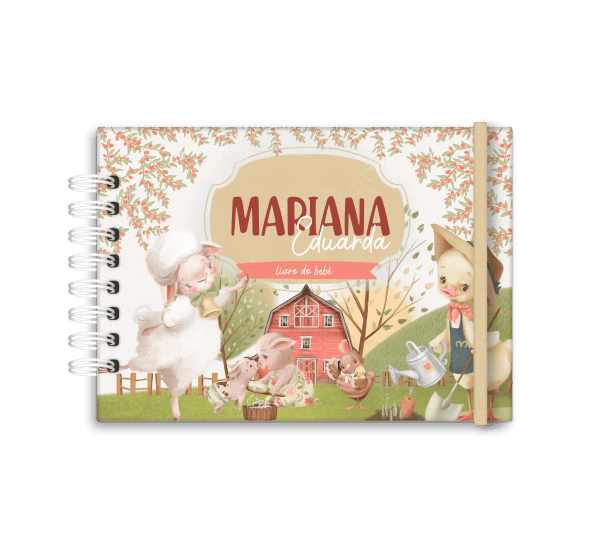 Livro do bebé, personalizado - Tema fazenda- Studio Rita Medeiros.