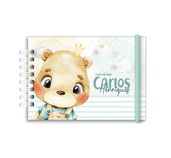 livro do bebé personalizado - tema príncipe urso - Studio Rita Medeiros