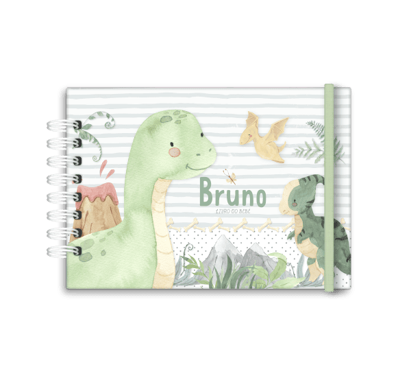 Livro do bebé, personalizado - Tema dinossauro- Studio Rita Medeiros.