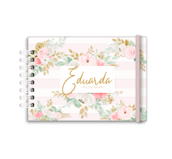 livro de mesversário personalizado tema floral 2- Studio Rita Medeiros