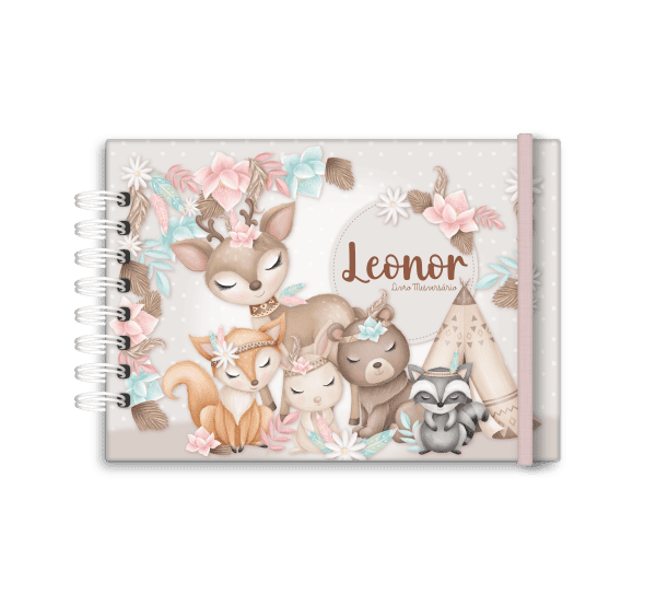 livro de mesversário personalizado tema floresta menina- Studio Rita Medeiros
