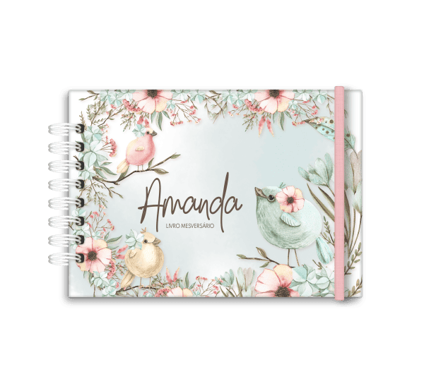 livro de mesversário personalizado tema jardim- Studio Rita Medeiros