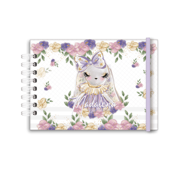 livro de mesversário personalizado tema coelha - Studio Rita Medeiros