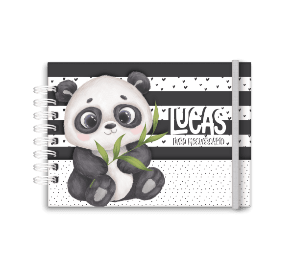livro de mesversário personalizado tema panda - Studio Rita Medeiros