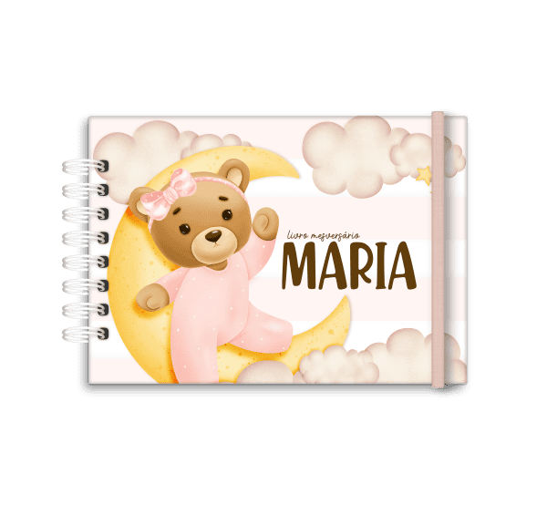 livro de mesversário personalizado tema ursa - Studio Rita Medeiros