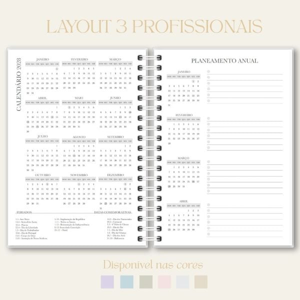 Calendário de parede, agenda, “Studio Rita Medeiros”. Máx 125 caracteres. Sem claims.