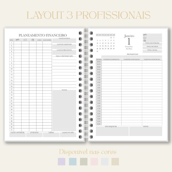 Planeamento financeiro, agenda, Studio Rita Medeiros.