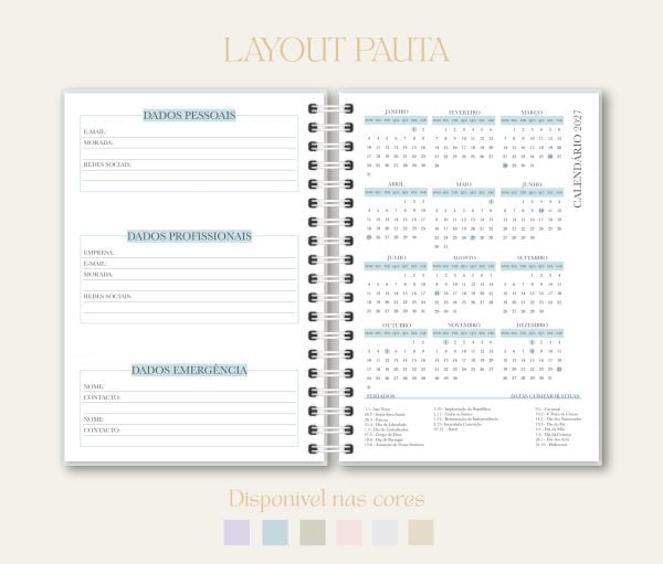 Agenda, papelaria, "Studio Rita Medeiros". Máx 125 caracteres. Sem claims. Sem inventar. Linguagem: português de Portugal.