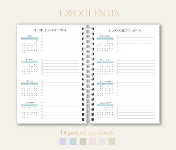 Layout de agenda, papelaria, "Studio Rita Medeiros". Máx 125 caracteres. Sem claims. Sem inventar.