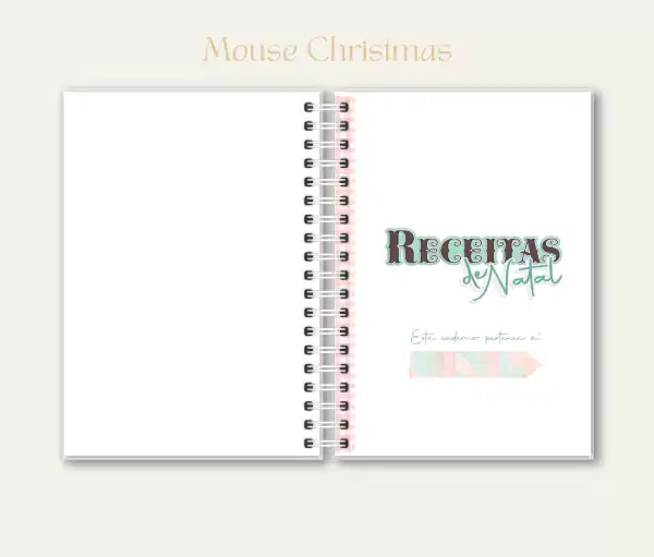 Caderno de receitas visível, papelaria, Studio Rita Medeiros.