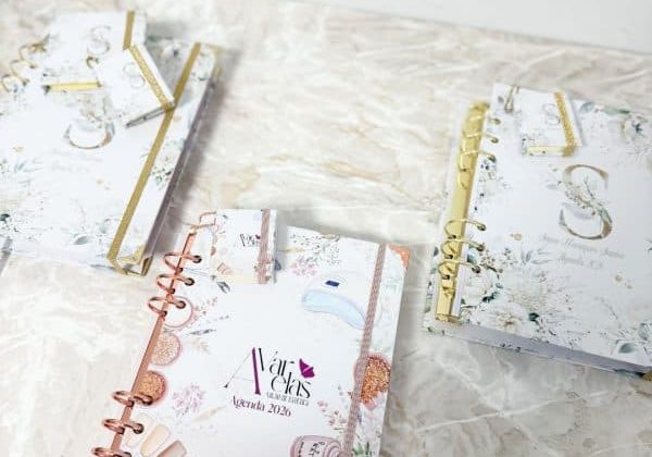 Planner e agenda lado a lado para comparação de métodos de organização pessoal