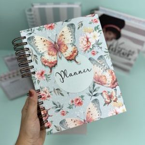 Planner mensal aberto para definir objetivos mensais.