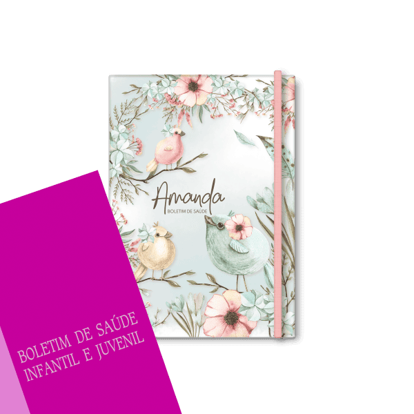 capa do boletim de saúde personalizada - tema jardim- Studio Rita Medeiros