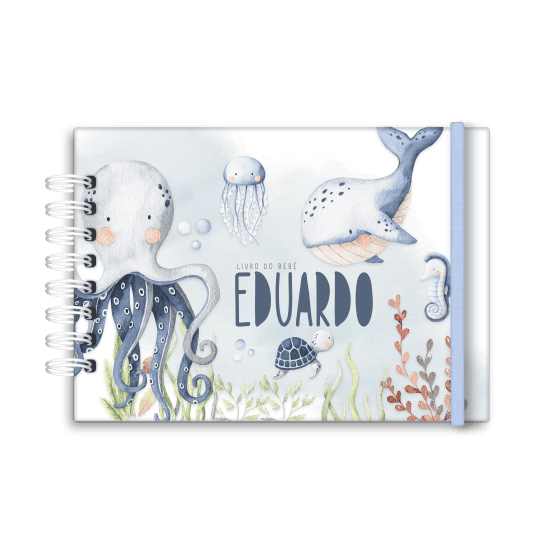 Livro do bebé, personalizado - Tema Oceano menino - Studio Rita Medeiros.