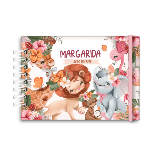 livro do bebé personalizado - tema safari menina - Studio Rita Medeiros