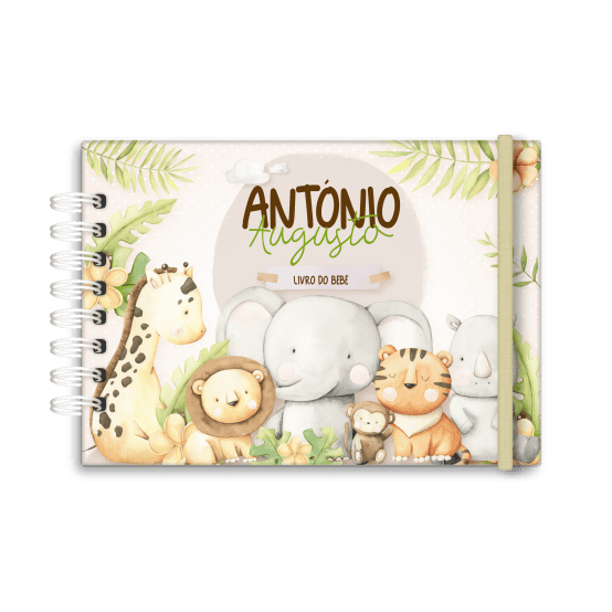 livro do bebé personalizado - tema safari menino - Studio Rita Medeiros