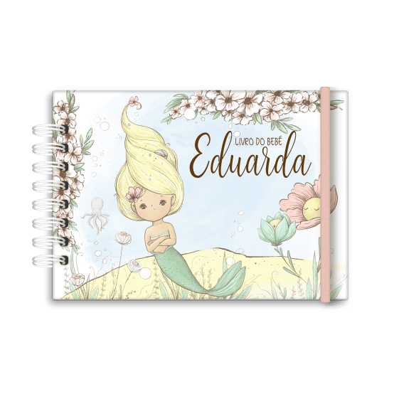 livro do bebé personalizado - tema sereia - Studio Rita Medeiros