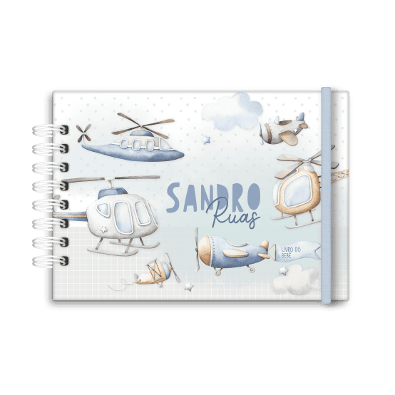 livro do bebé personalizado - tema transportes aéreos - Studio Rita Medeiros