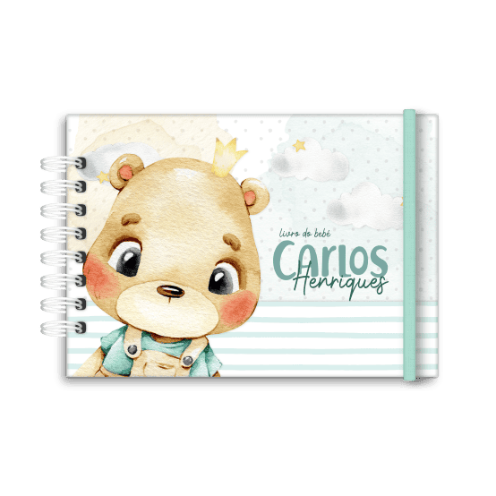 livro do bebé personalizado - tema príncipe urso - Studio Rita Medeiros