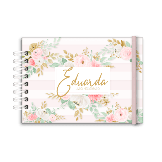 livro de mesversário personalizado tema floral 2- Studio Rita Medeiros