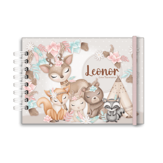 livro de mesversário personalizado tema floresta menina- Studio Rita Medeiros