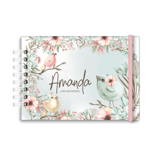 livro de mesversário personalizado tema jardim- Studio Rita Medeiros