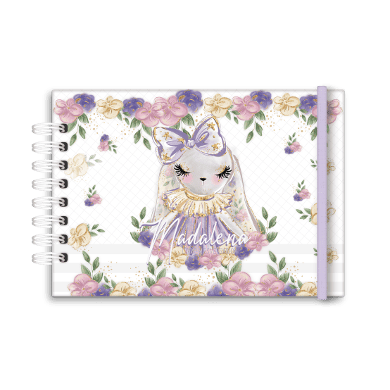 livro de mesversário personalizado tema coelha - Studio Rita Medeiros