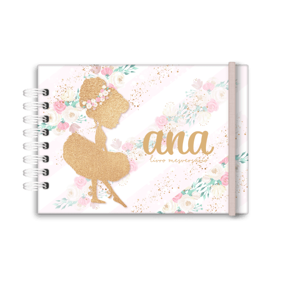 livro de mesversário personalizado tema bailarina- Studio Rita Medeiros