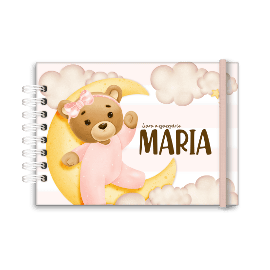 livro de mesversário personalizado tema ursa - Studio Rita Medeiros