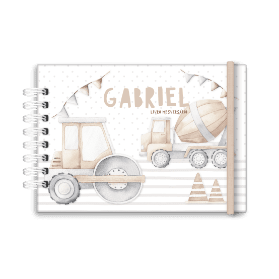 livro de mesversário personalizado tema carrinhos - Studio Rita Medeiros