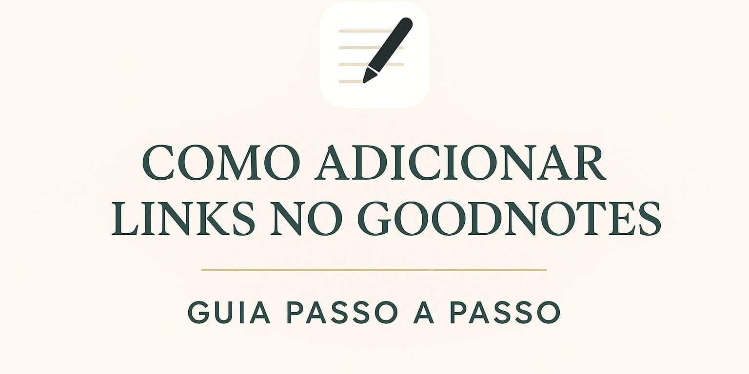 Guia passo a passo para adicionar links no GoodNotes + categoria de produto + Studio Rita Medeiros.